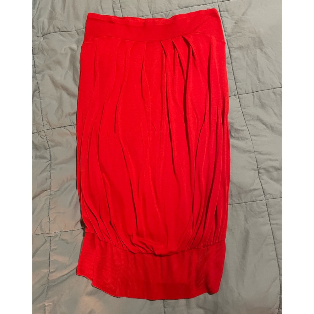 Diane Von Furstenberg Strapless Tunic Top Size L Orangey-Red